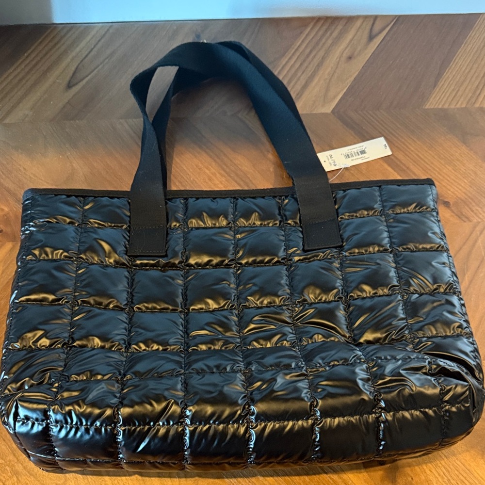 Black Quilted Tote Bag